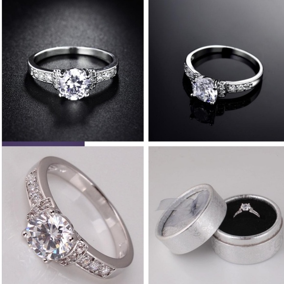 18k GF GORGEOUS And SPARKLY! Engagement Promise ring - Picture 2 of 3